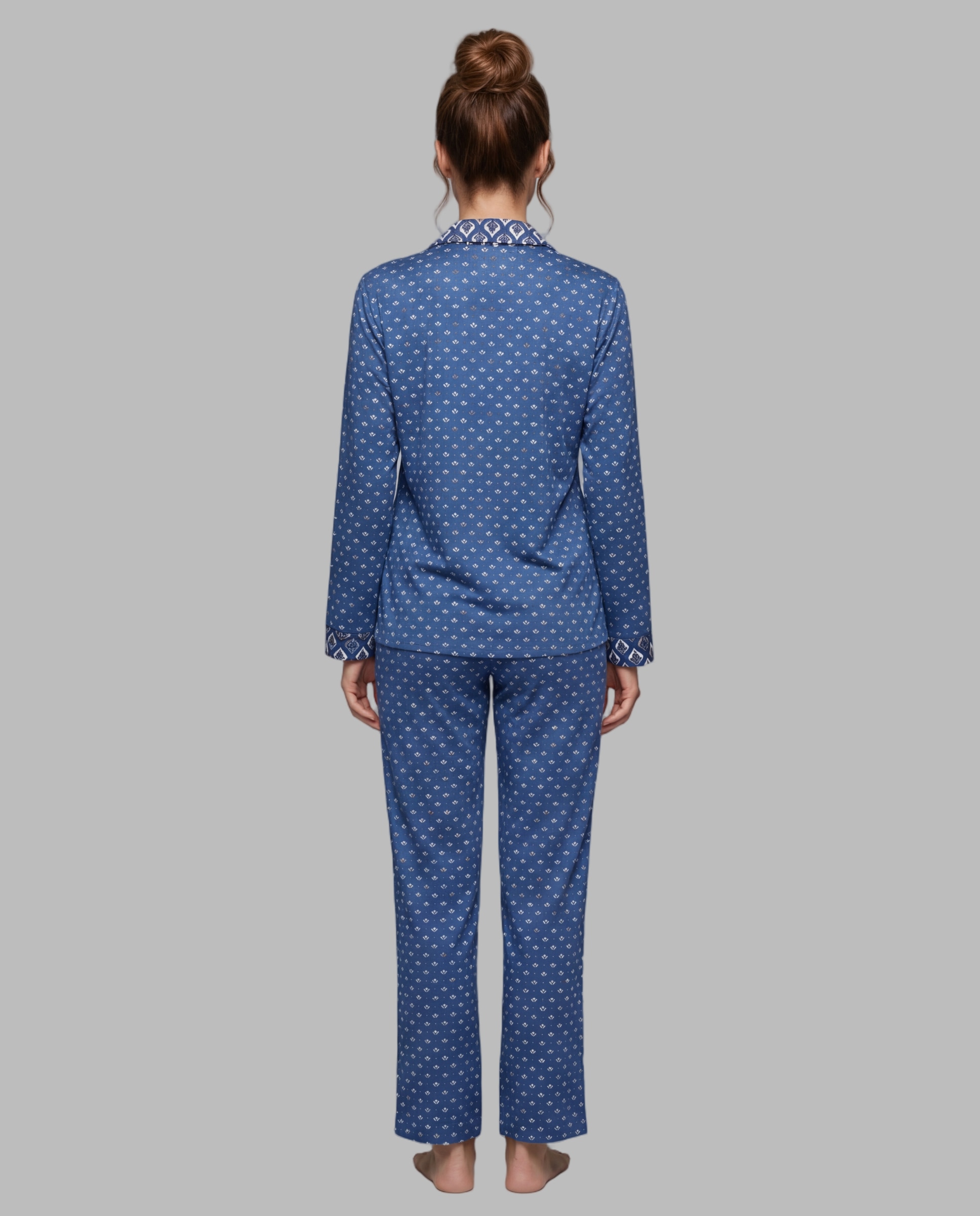 Pijama de mujer abierto - Egatex - Azul Azul-2