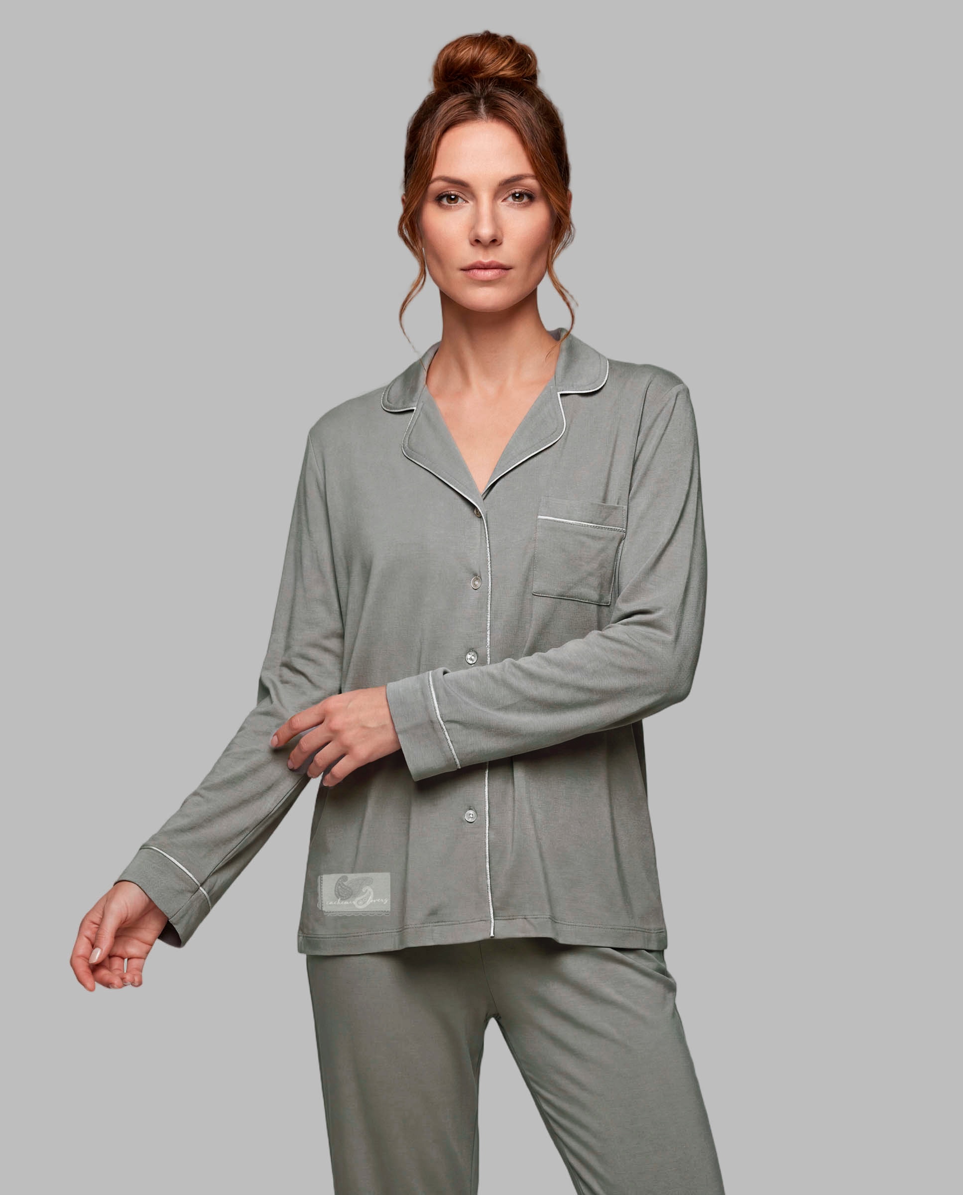 Pijama mujer abierto - Egatex - Verde Verde-1