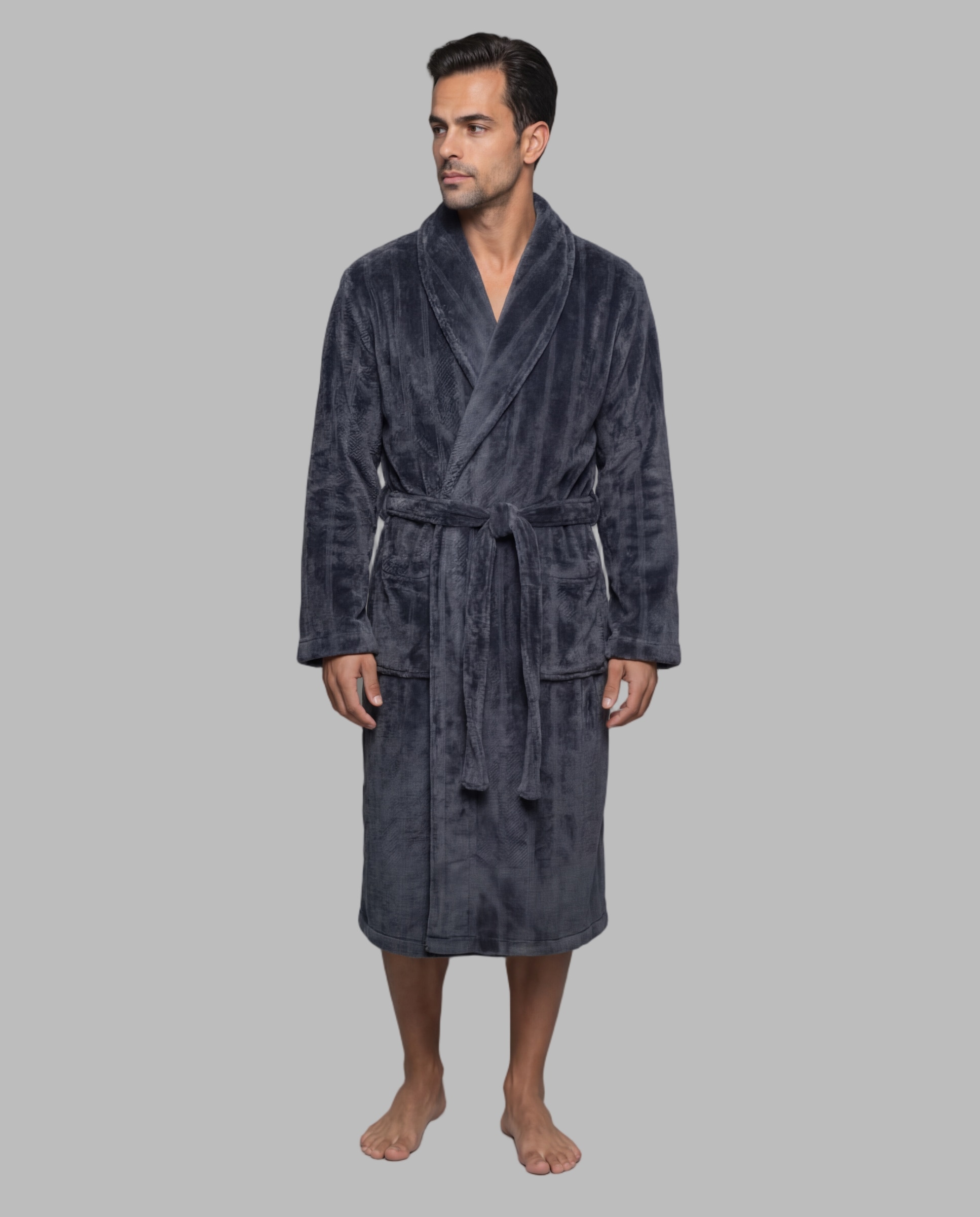 Imagen 1 de Bata de hombre cruzada - SOY - Gris Gris