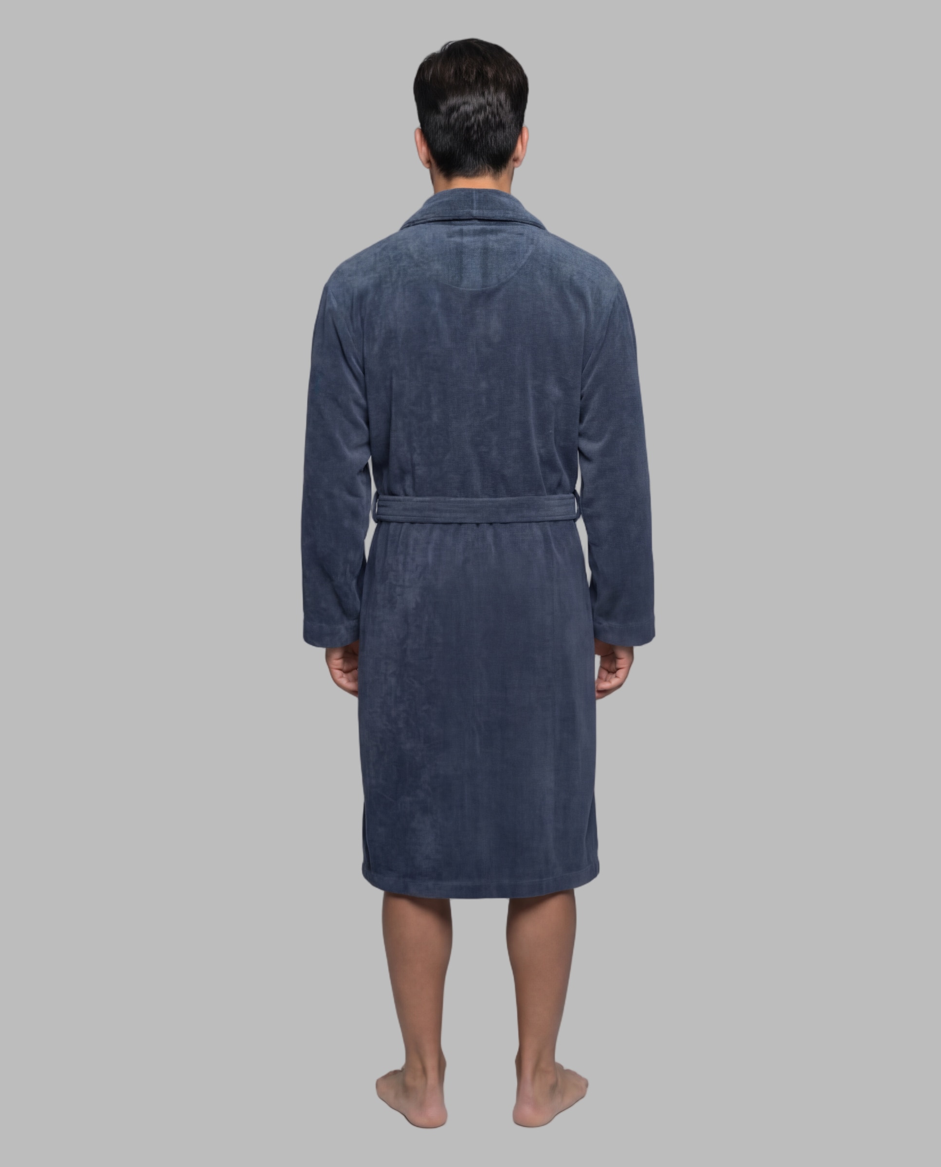 Imagen 2 de Bata de hombre de pelo smoking - SOY - Azul marino Azul marino