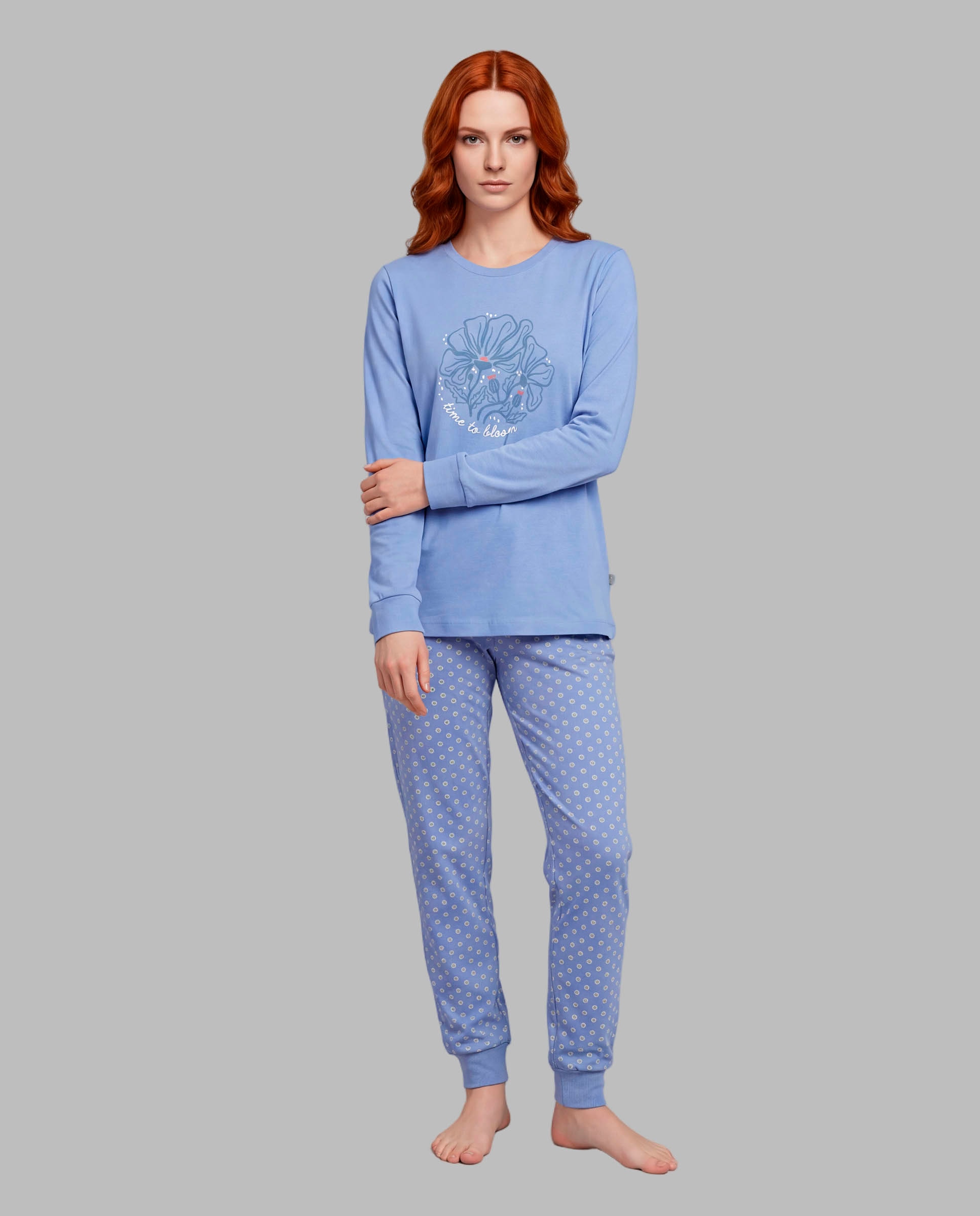 Pijama mujer estampado posicional - Señoretta - Rosa Rosa-1