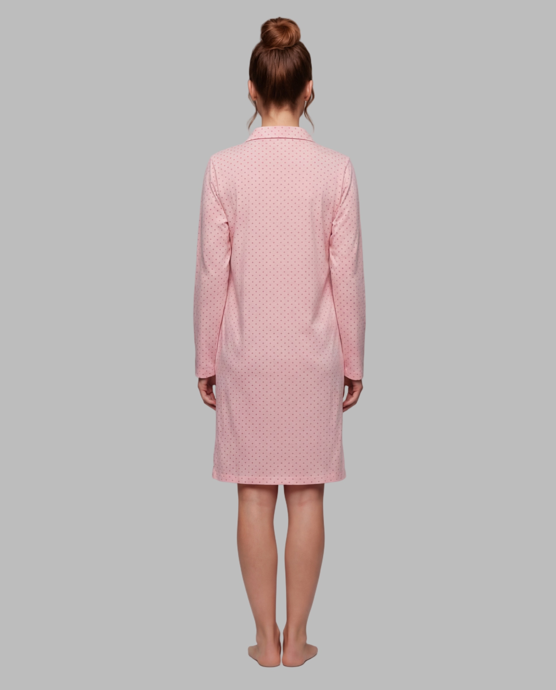 Camisola dormir mujer abierta - Egatex - Rosa Rosa-2