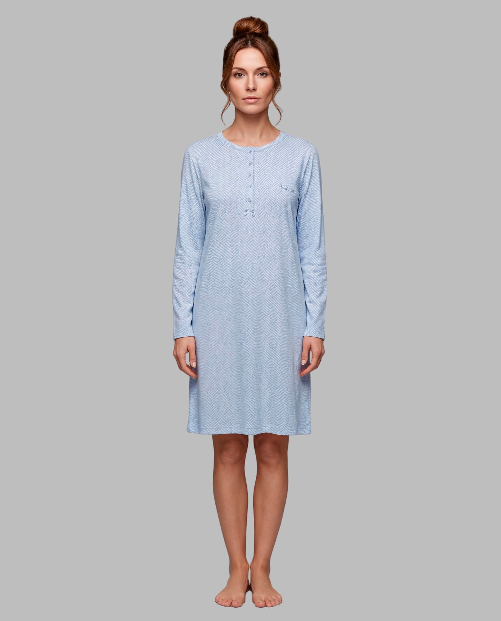 Imagen 0 de Camisola mujer dormir manga larga Azul