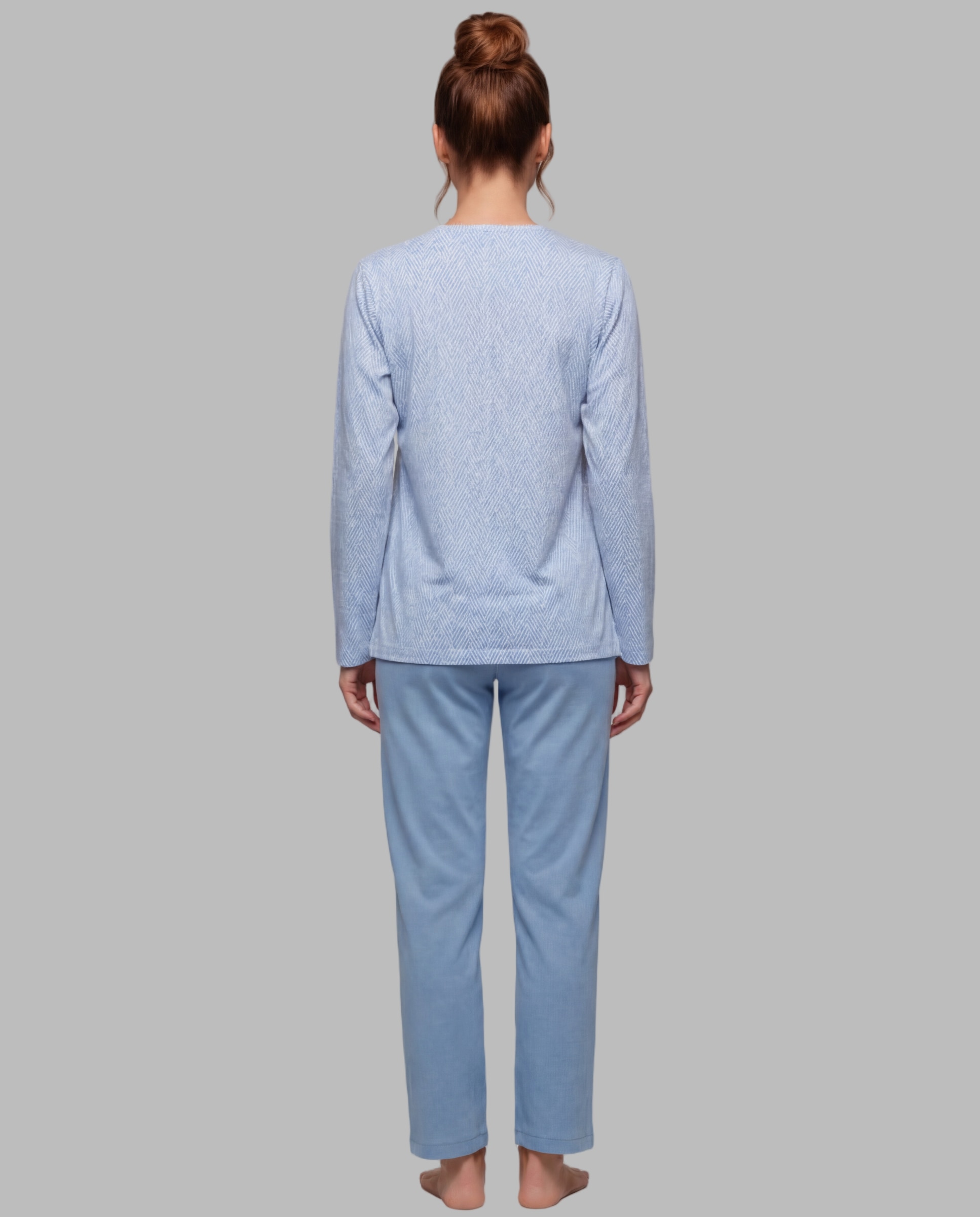 Pijama mujer manga larga - Egatex - Azul Azul-2