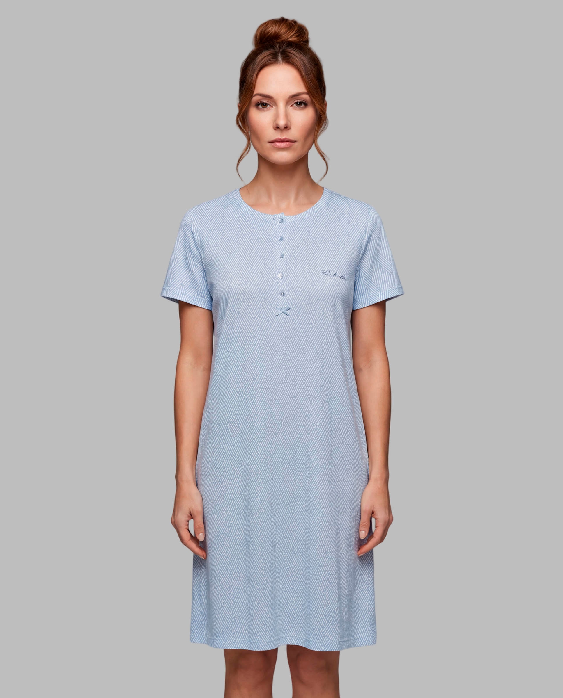 Camisola mujer dormir manga corta - Egatex - Azul Azul-1