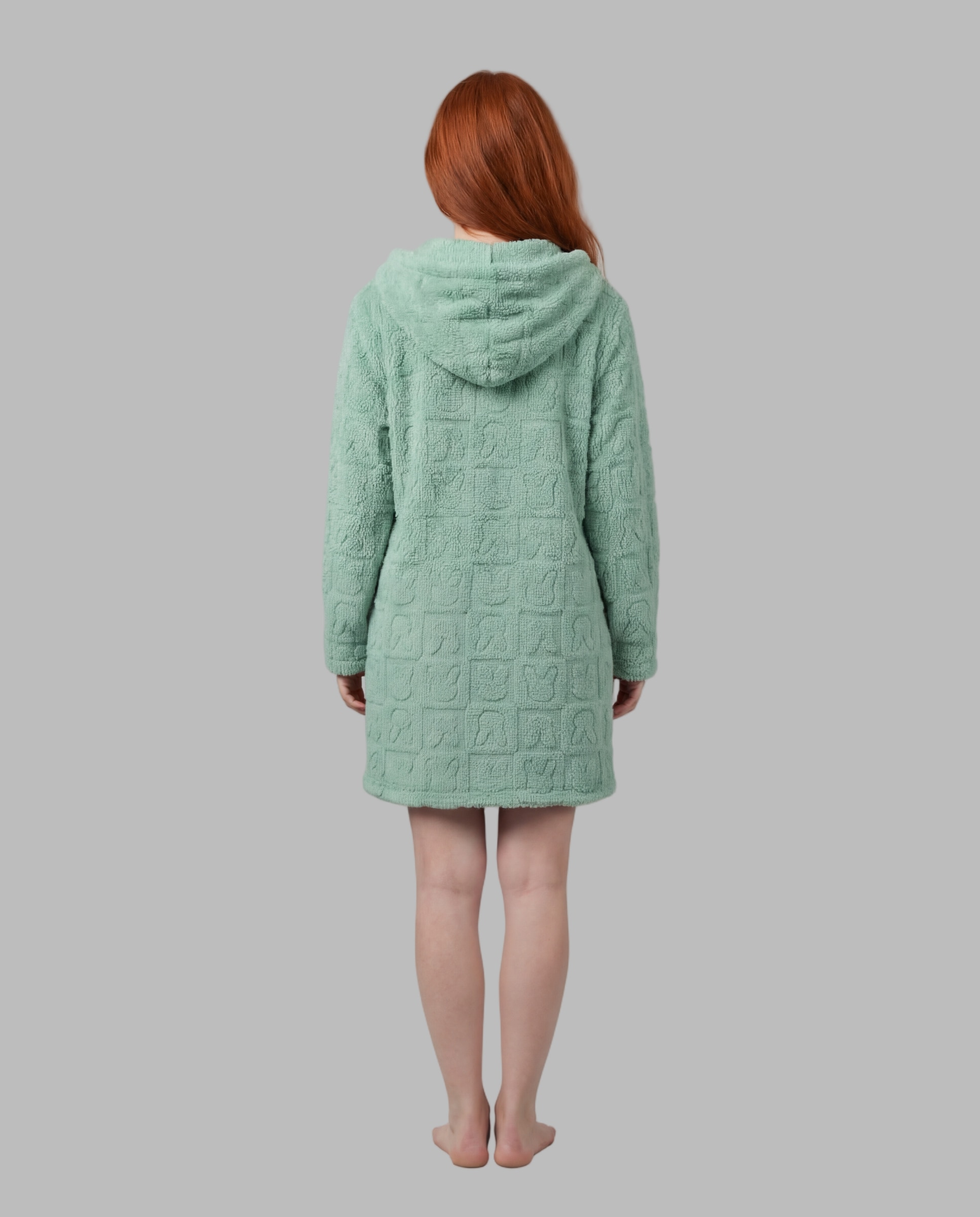 Bata mujer cremallera detalle conejos - Señoretta - Verde Verde-2