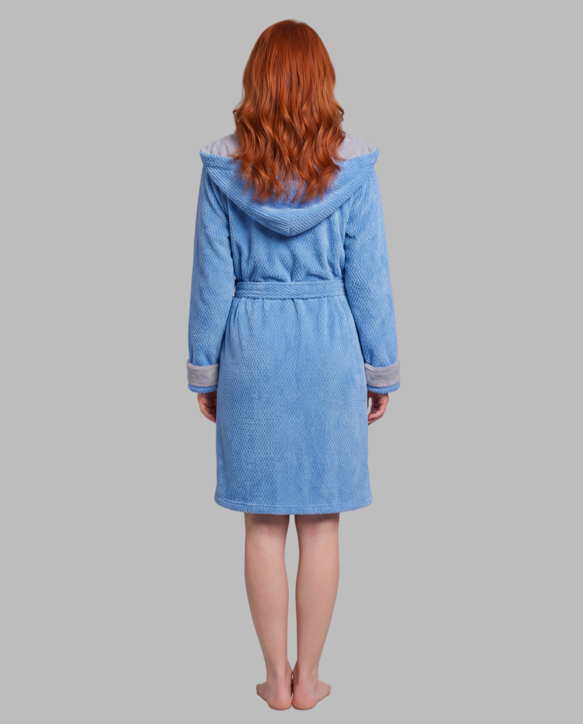 Bata de mujer cruzada capucha - Señoretta - Azul Azul-2