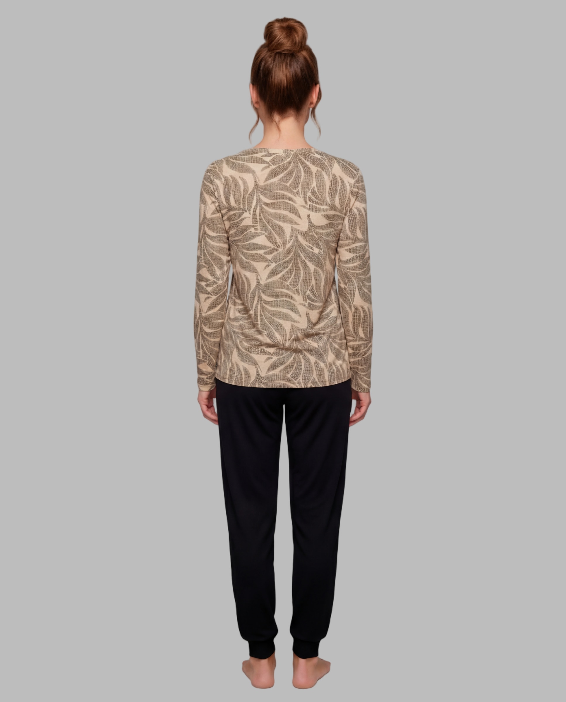 Pijama de mujer tejido punto - Egatex - Beige Beige-2