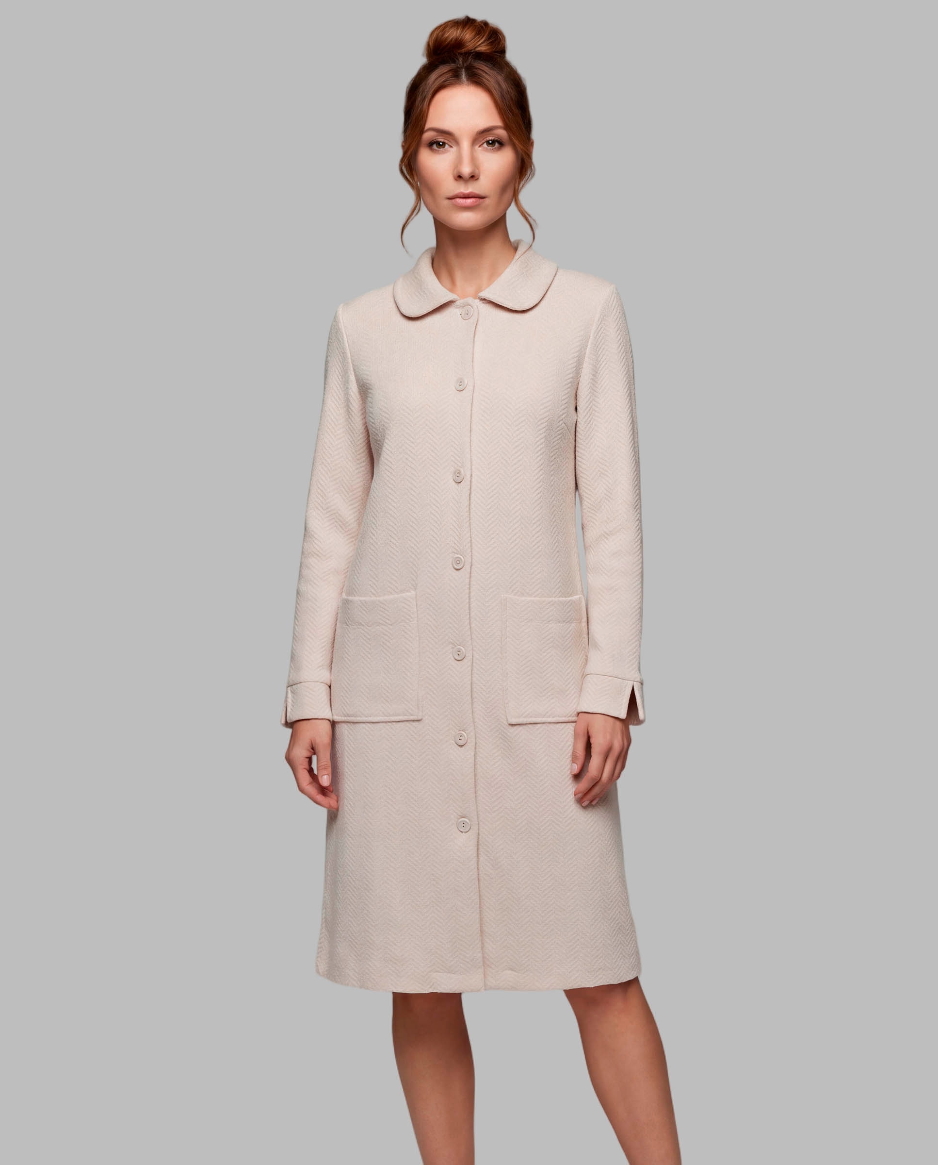 Bata mujer chenilla botones - Egatex - Crudo Crudo-1