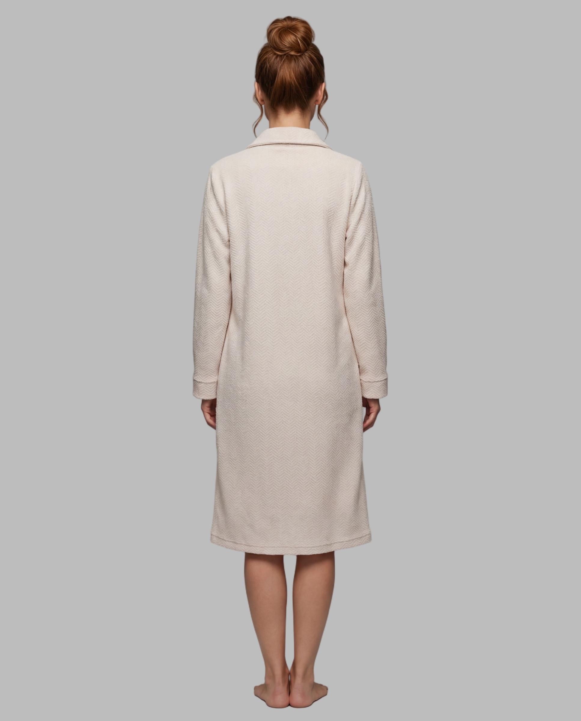 Bata mujer chenilla botones - Egatex - Crudo Crudo-2