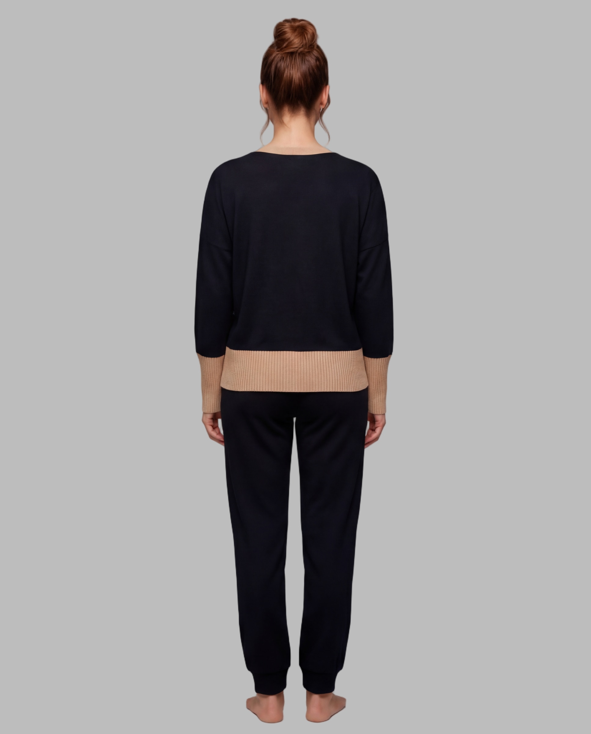 Pijama mujer homewear rib ancho - Egatex - Negro Negro-2