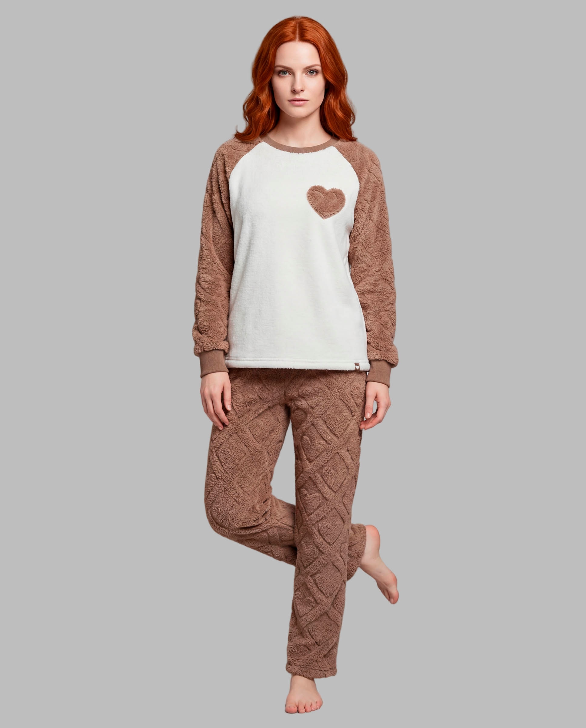 Pijama mujer combinado coralina - Señoretta - Marrón Marrón-1