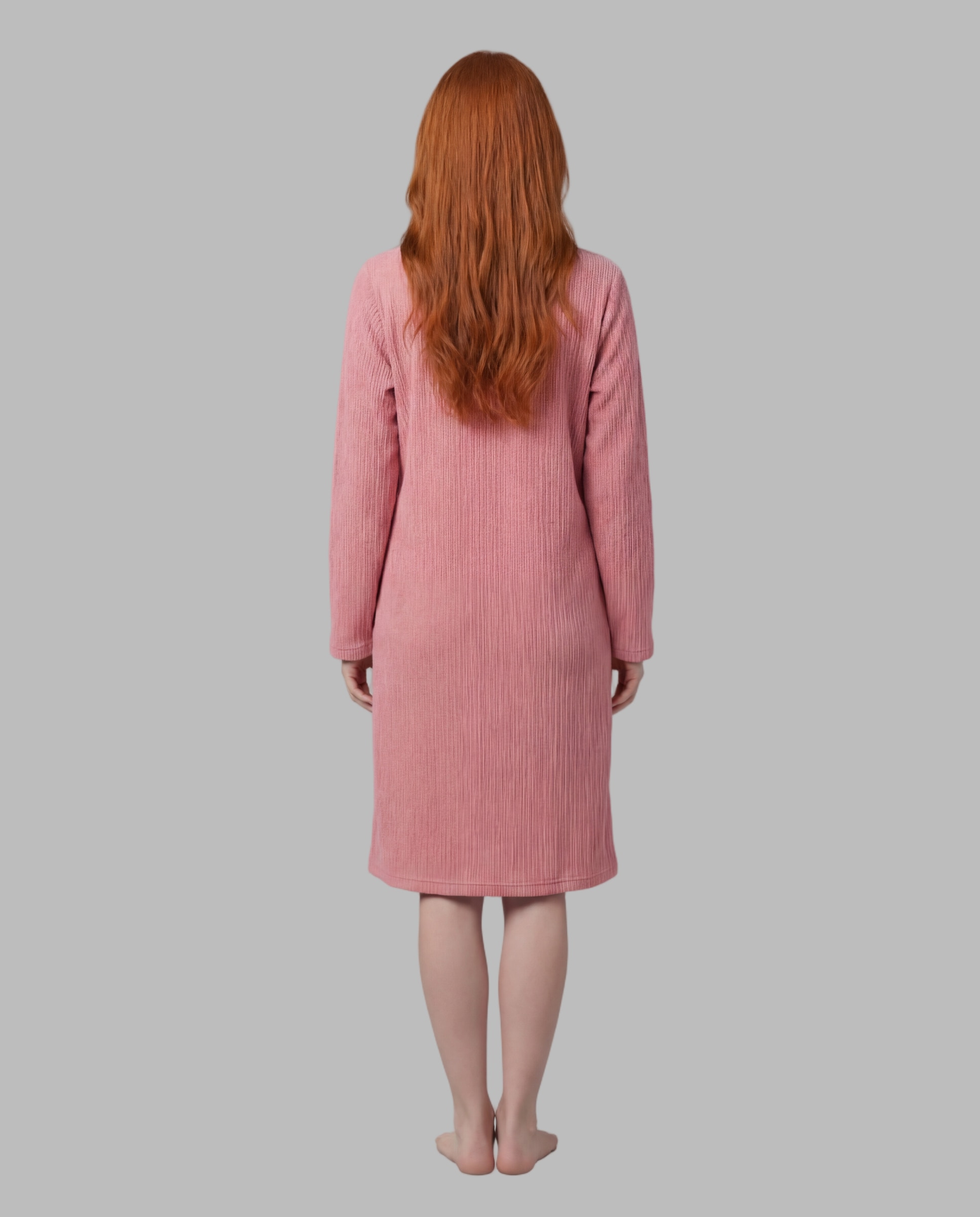 Bata mujer tejido chenilla - Señoretta - Rosa Rosa-2