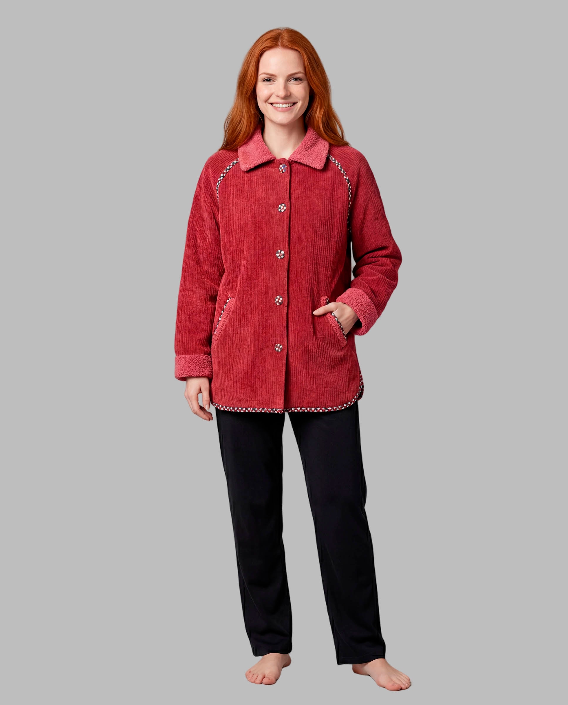 Chaqueta mujer borreguito - Señoretta - Granate Granate-1