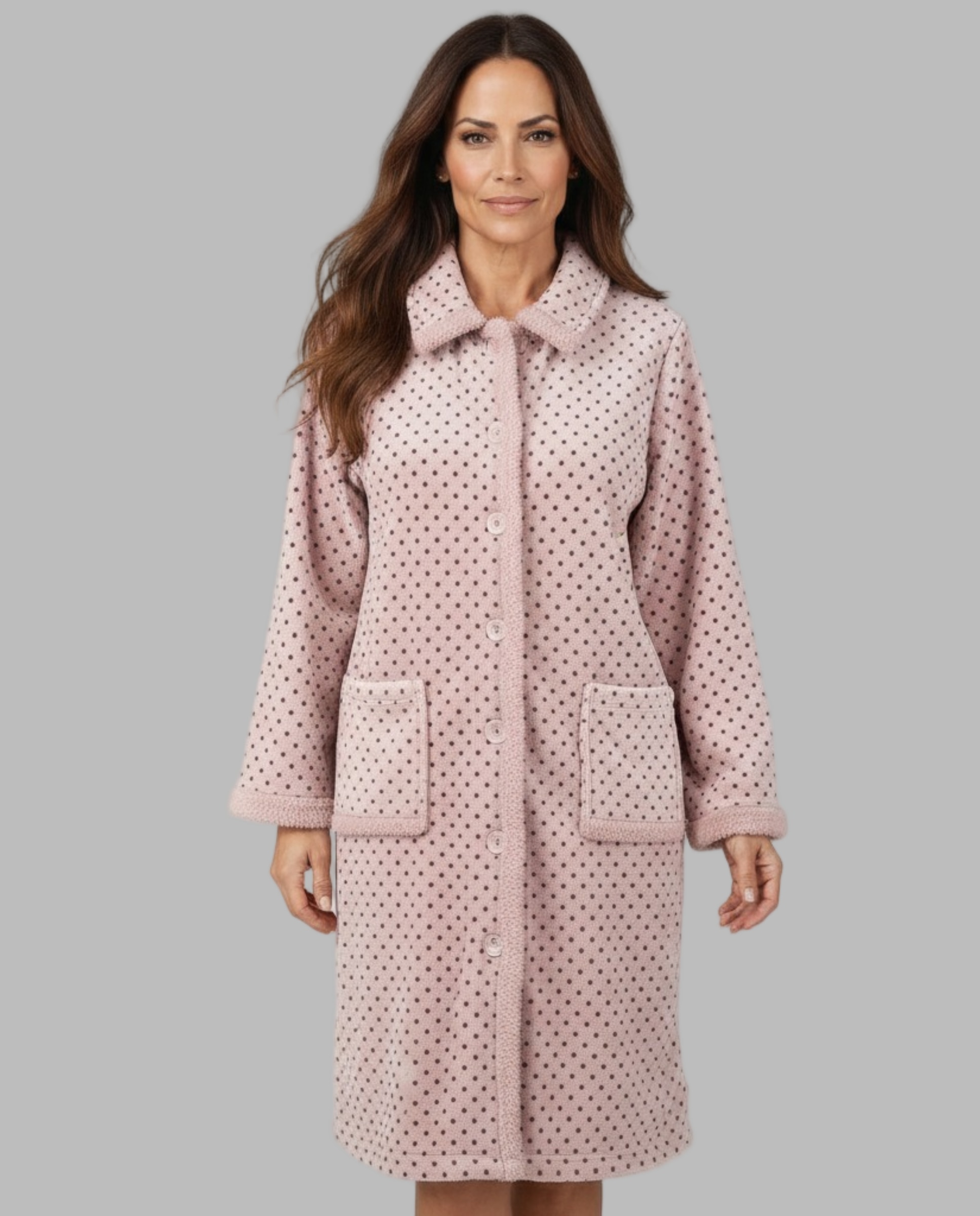 Bata mujer estampada - Egatex - Rosa Rosa-1