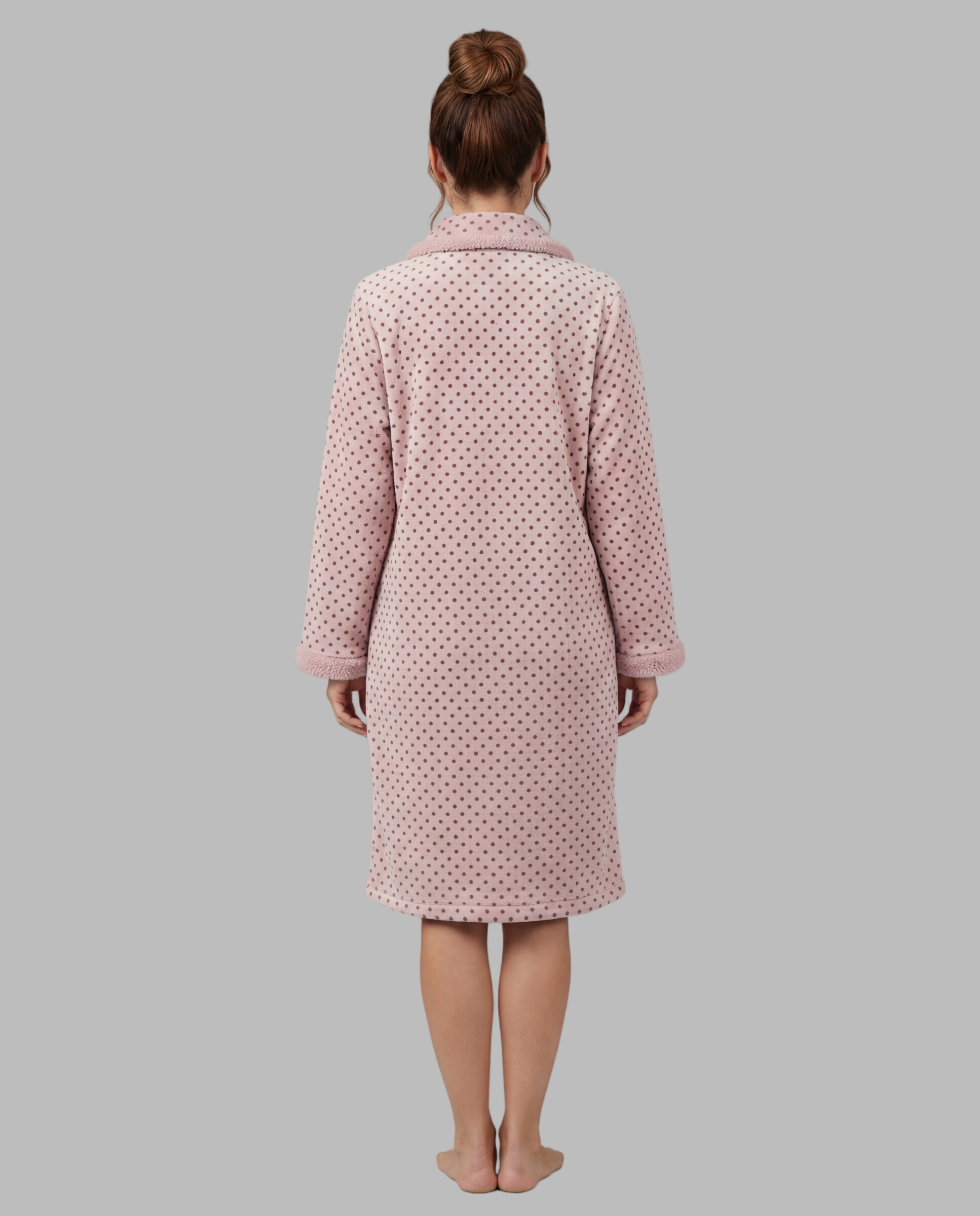 Bata mujer estampada - Egatex - Rosa Rosa-2