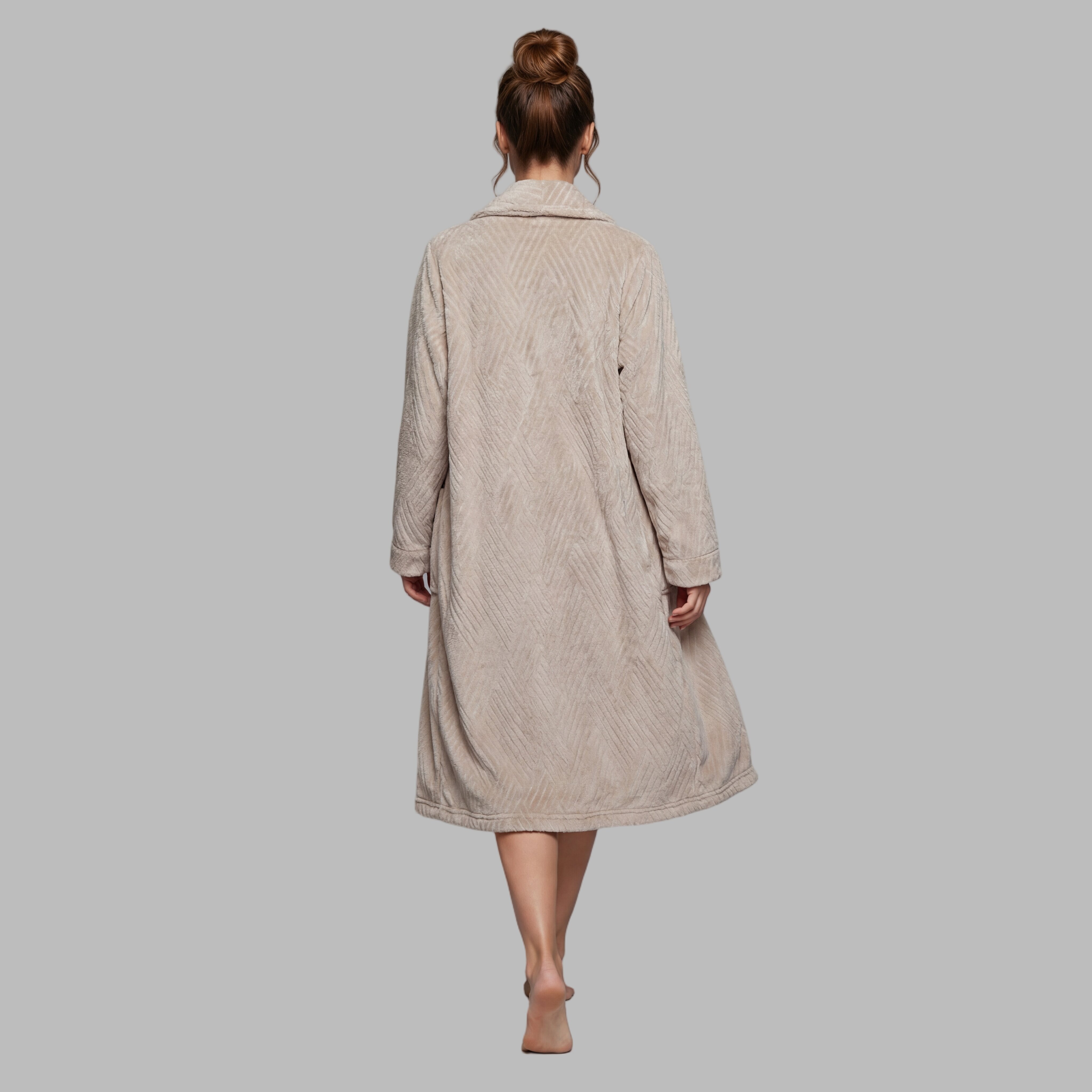 Bata mujer coralina con botones - Egatex - Beige Beige-2
