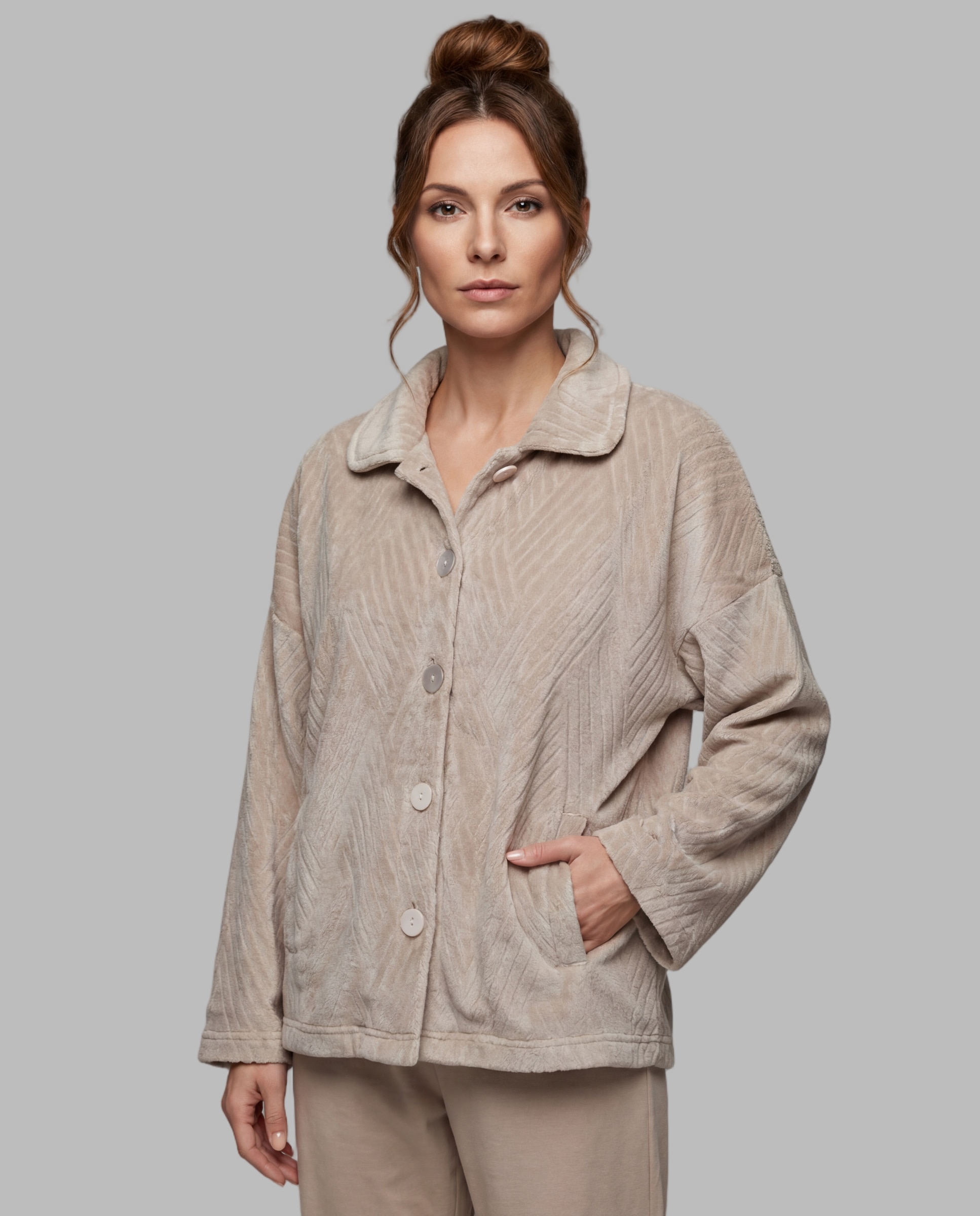 Chaqueta tipo capa mujer - Egatex - Beige Beige-1