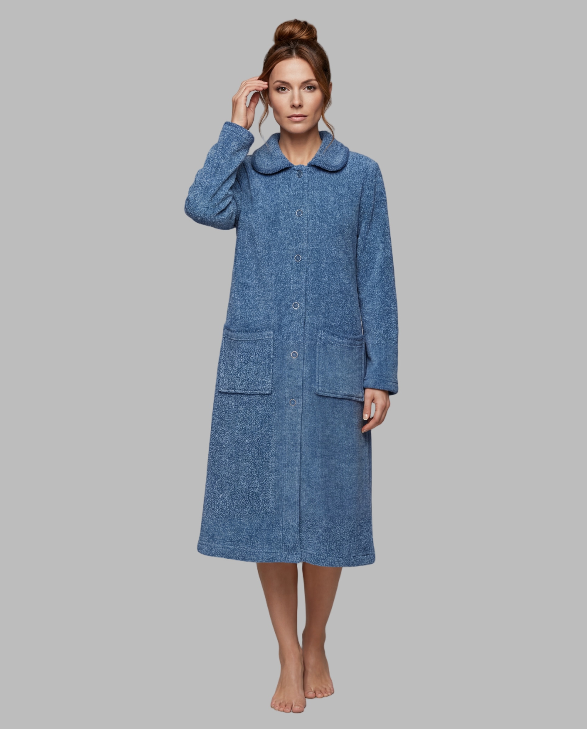 Imagen 0 de Bata mujer adorno hilo Azul