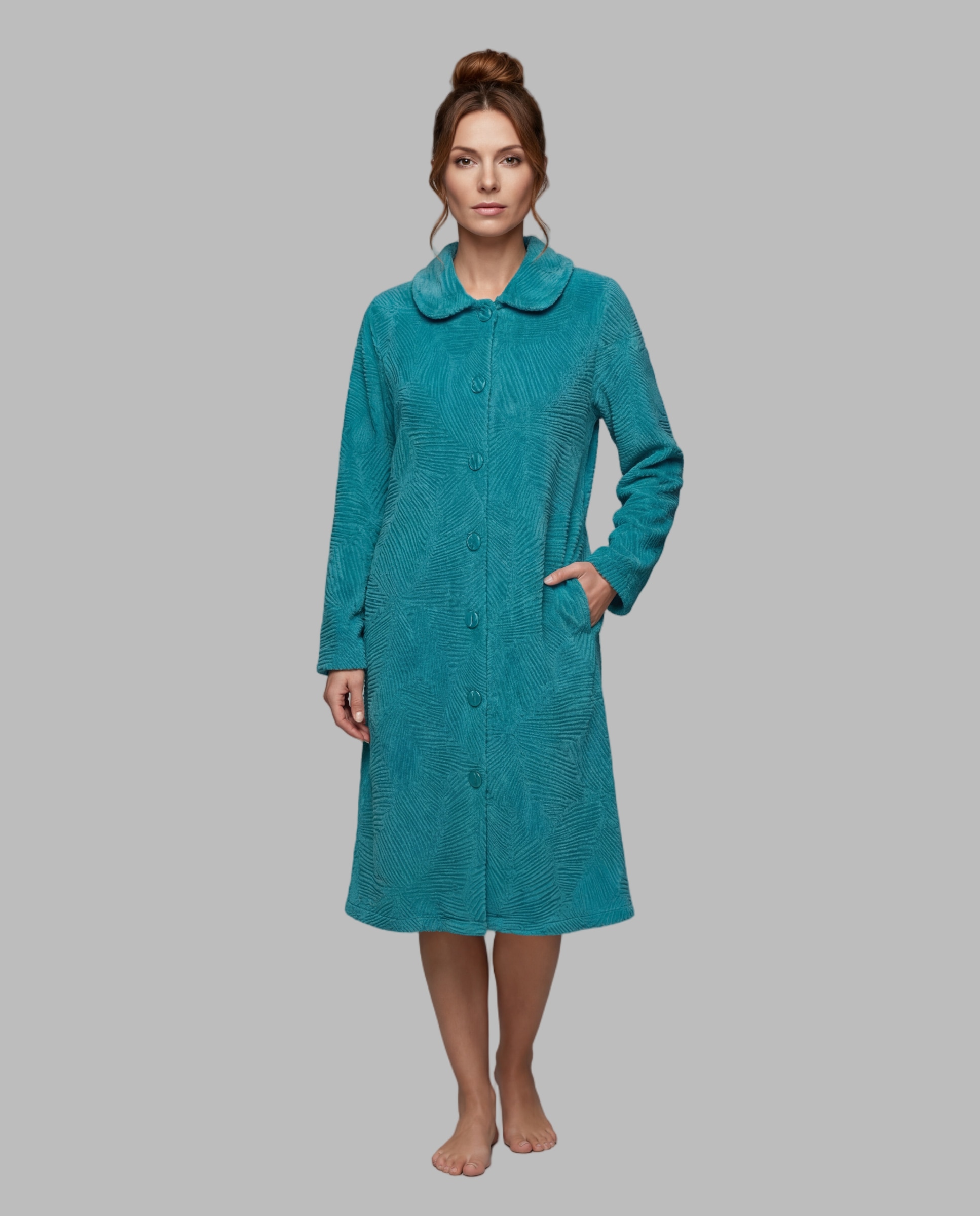 Bata mujer coralina botones - Egatex - Azul Azul-1