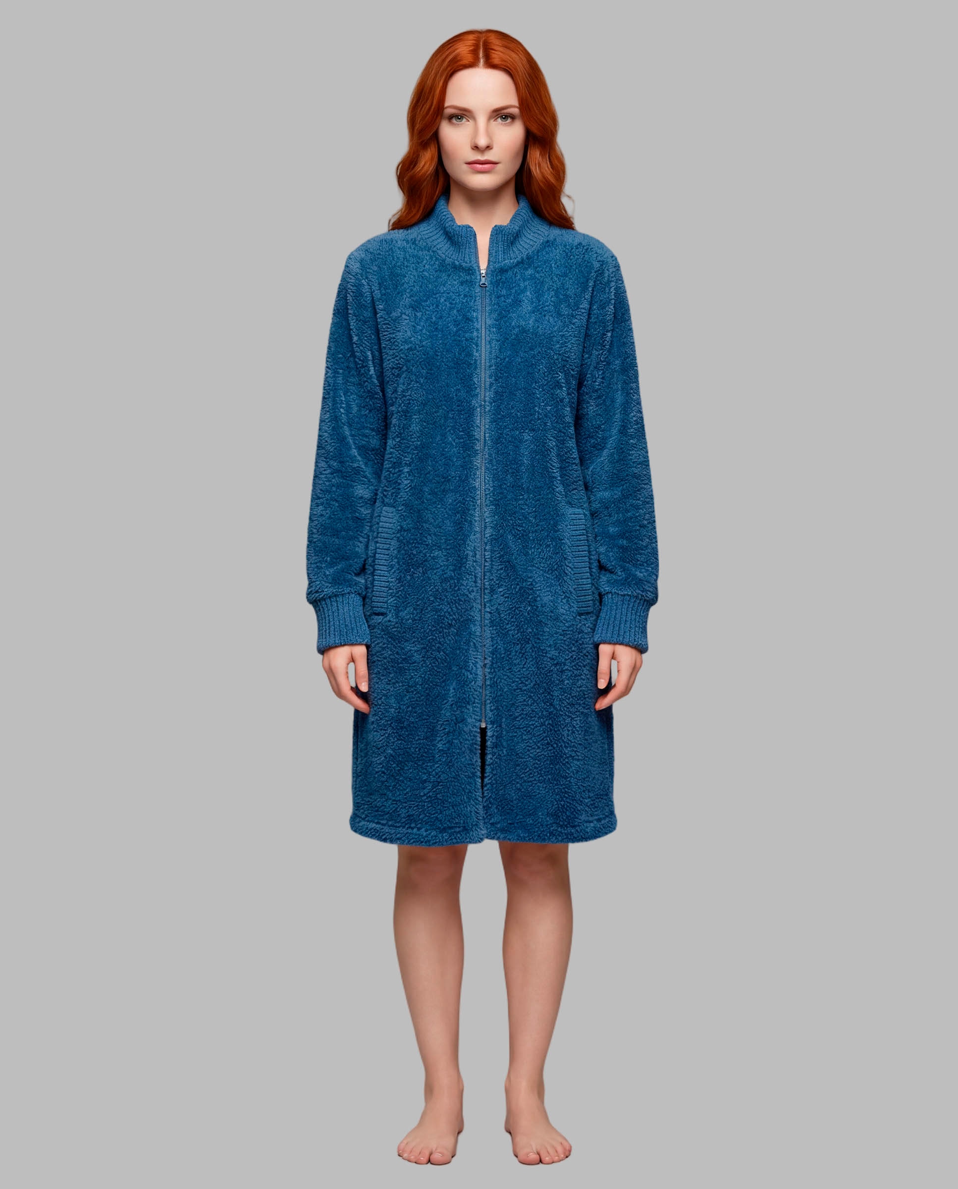Bata de mujer con cremallera - Señoretta - Azul Azul-1