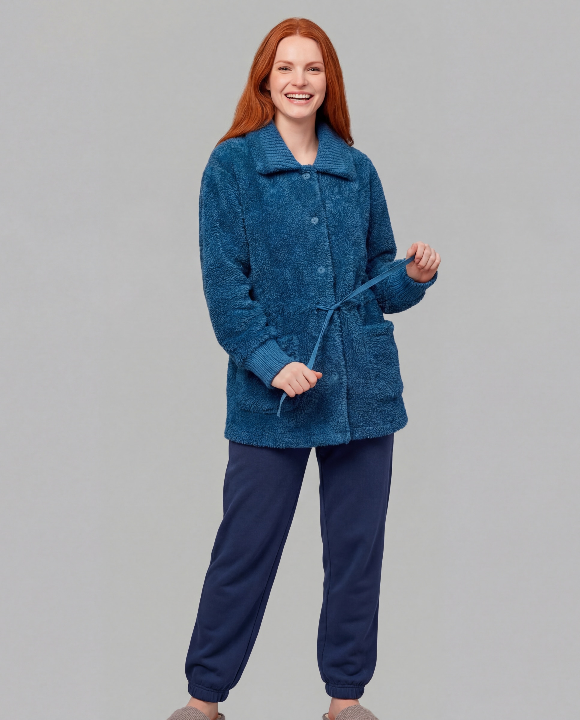 Chaqueta de mujer botones flor - Señoretta - Azul Azul-1