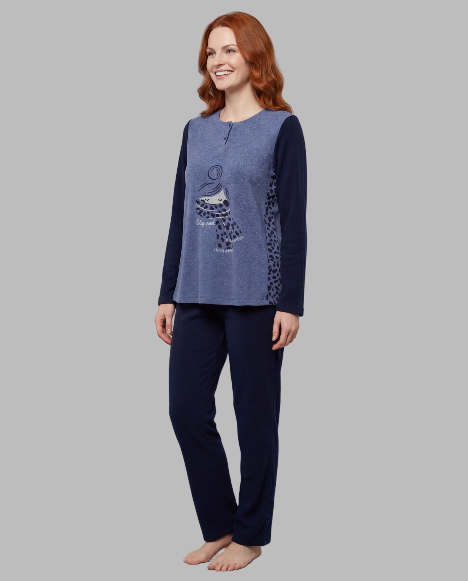 Pijama de mujer punto milano - Señoretta - Azul Azul-1