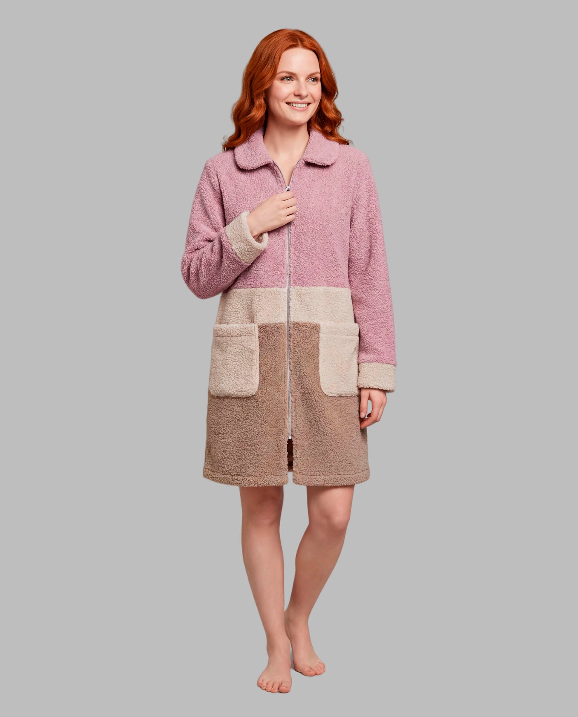 Bata de mujer tricolor - Señoretta - Rosa Rosa-1