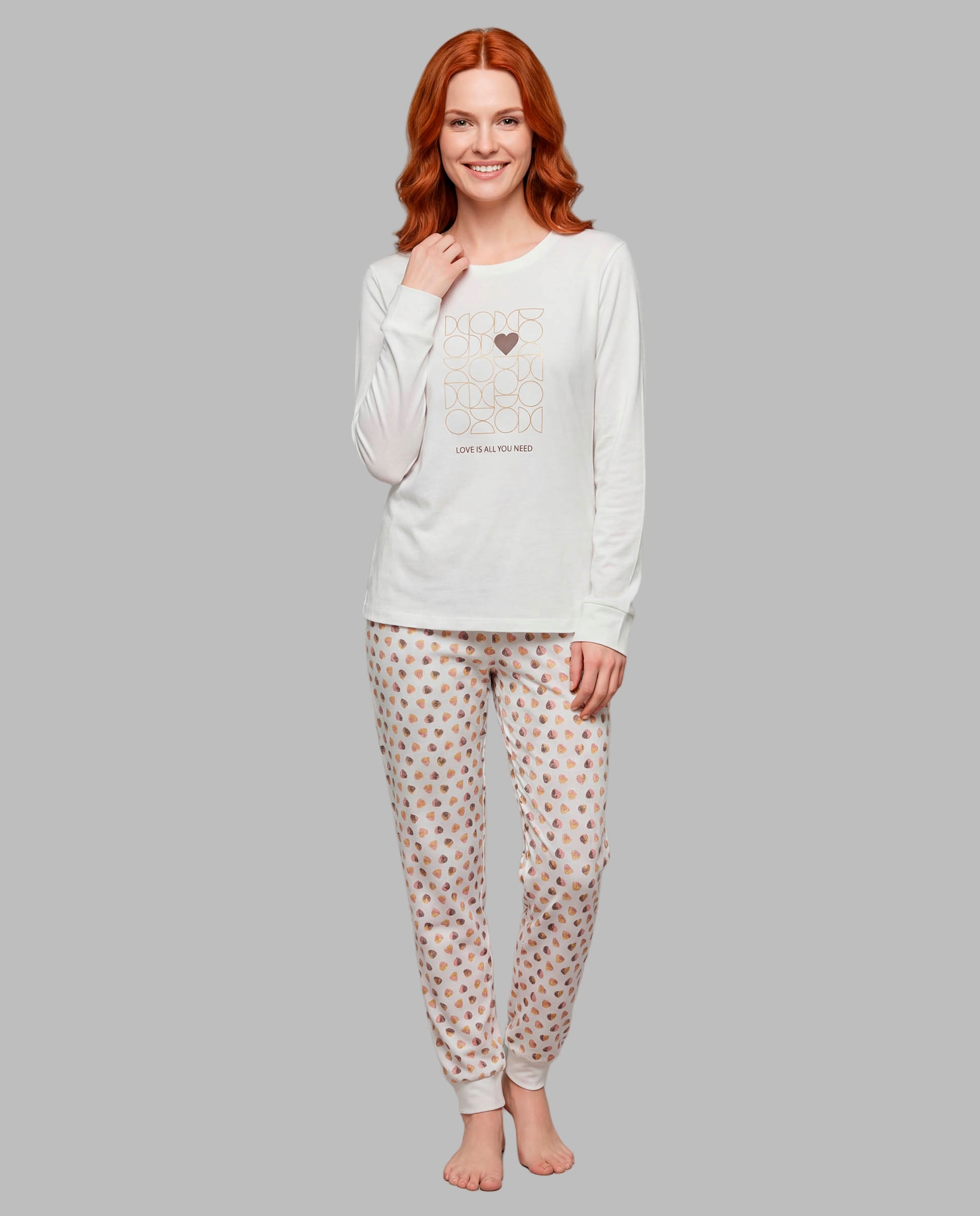 Pijama mujer estampado posicionado - Señoretta - Crudo Crudo-1