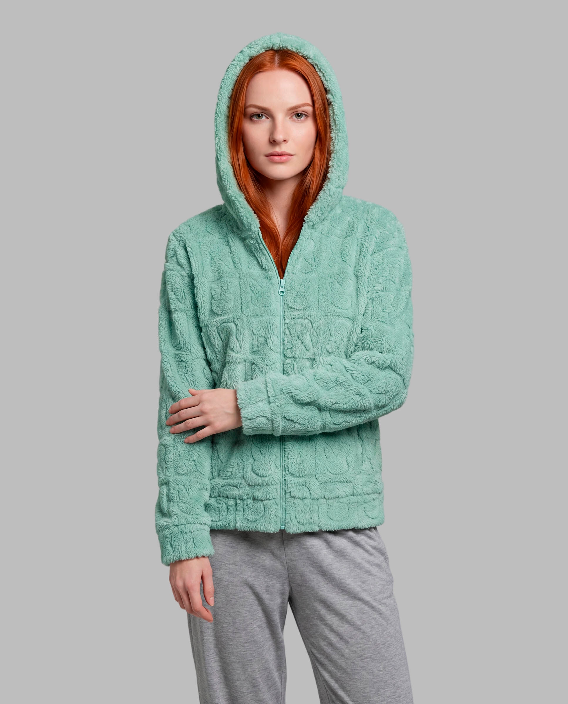 Chaqueta mujer homewear cremallera - Señoretta - Verde Verde-1