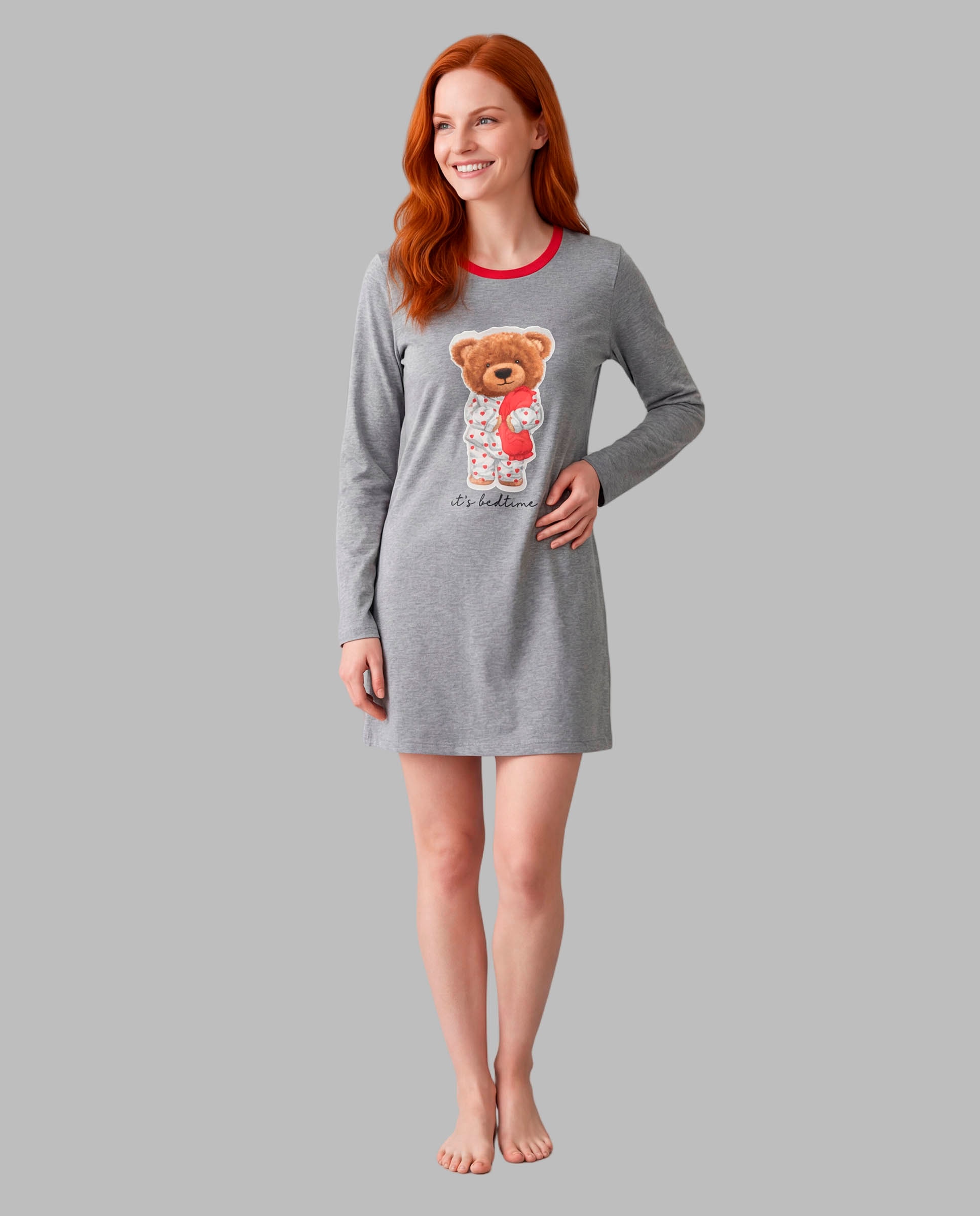 Camisón osito - Señoretta - Gris Gris-1