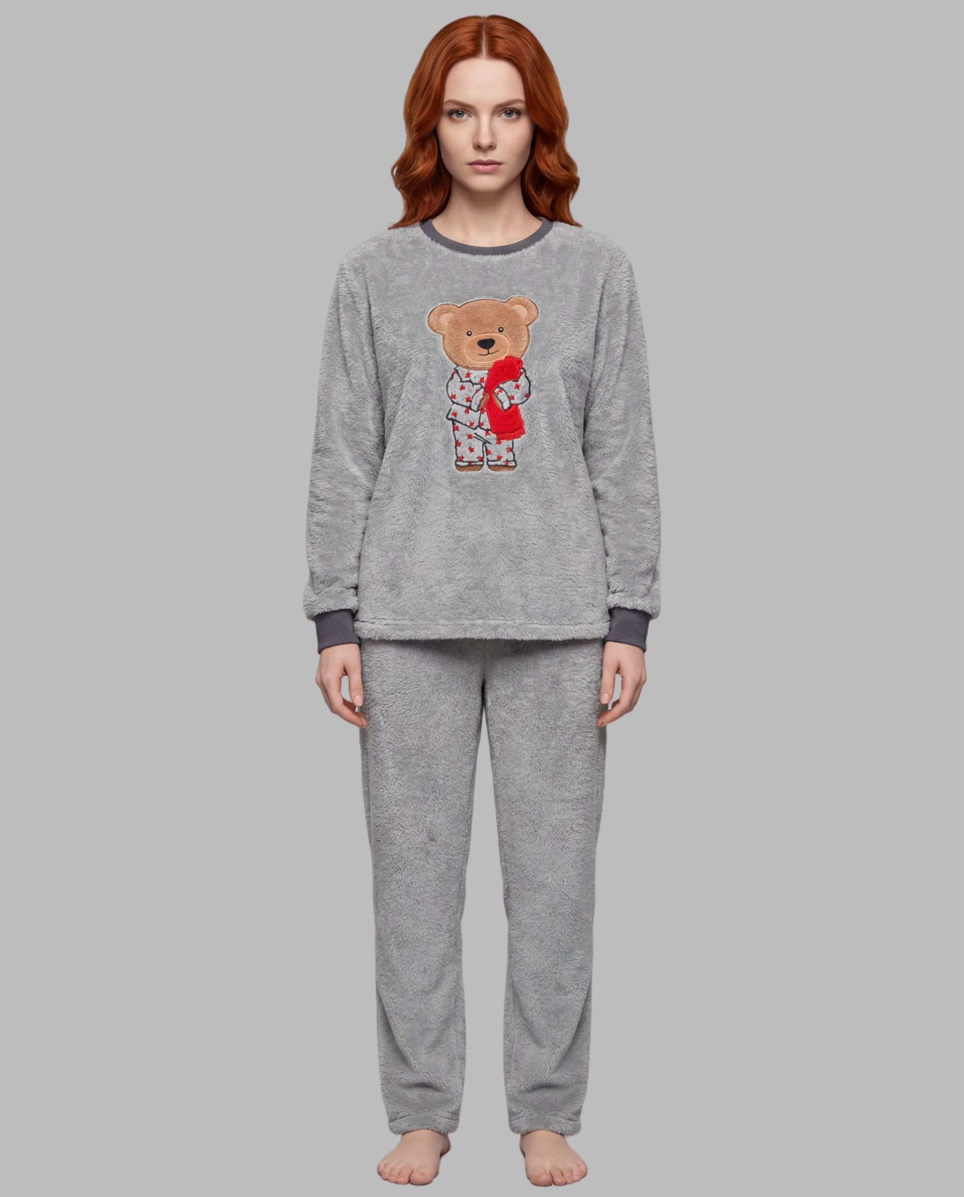 Pijama de mujer de pelo - Señoretta - Gris Gris-1
