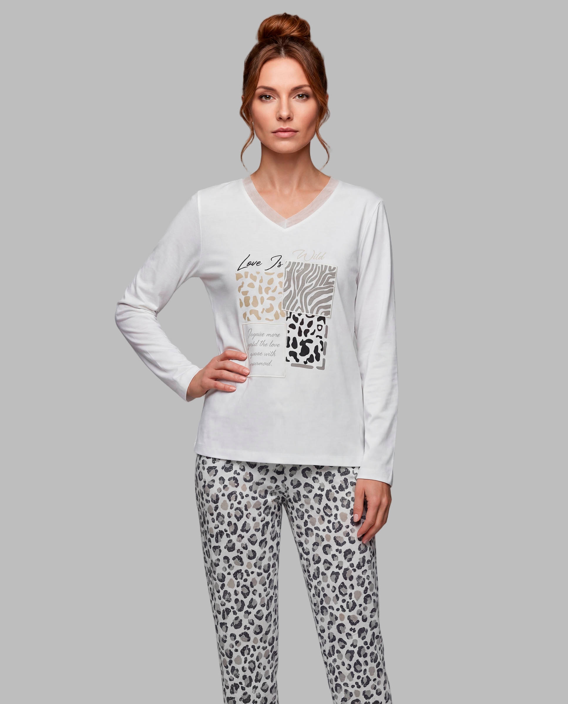 Pijama de mujer combinado tul - Egatex - Crudo Crudo-1