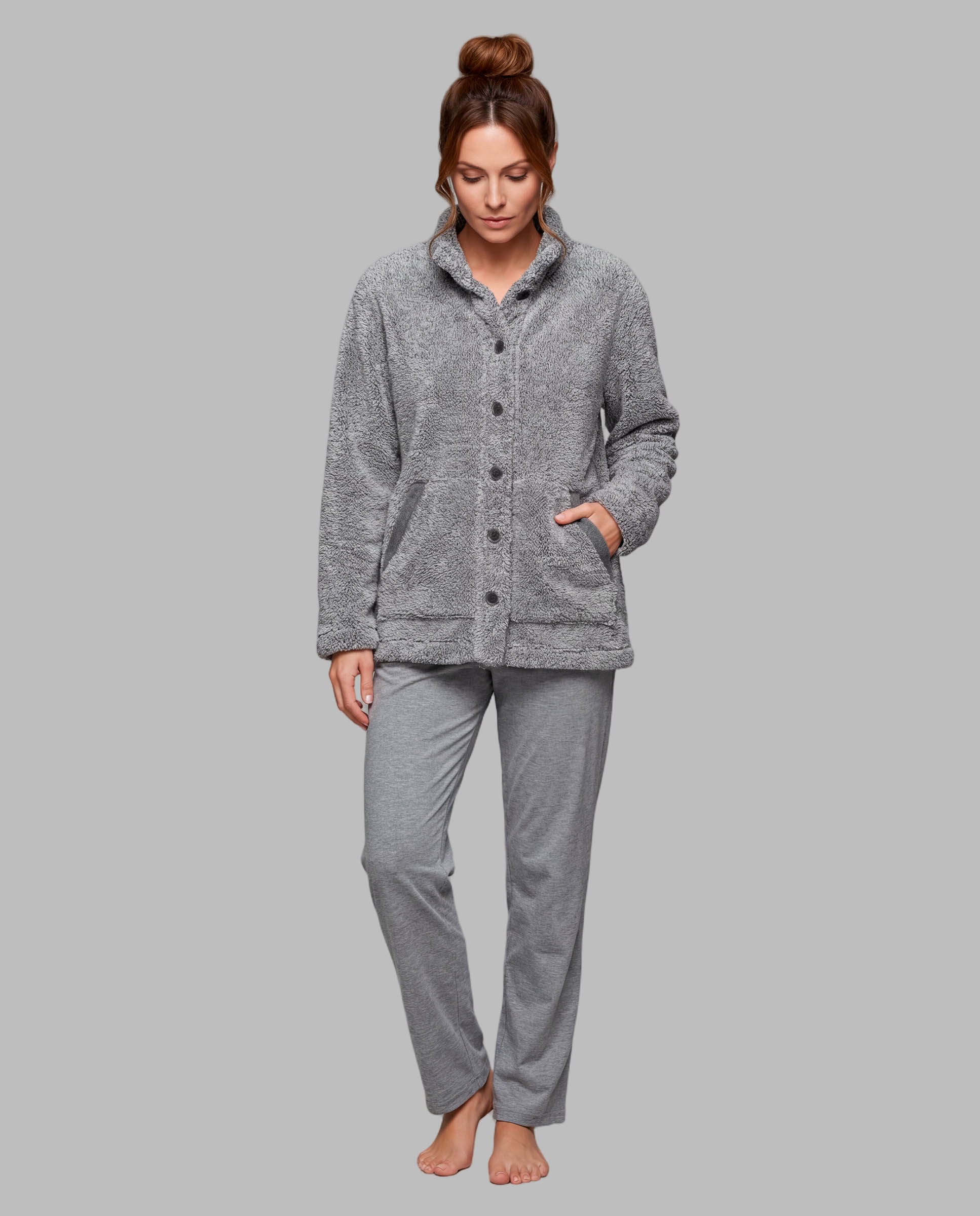 Chaqueta rizo bicolor - Egatex - Gris Gris-1