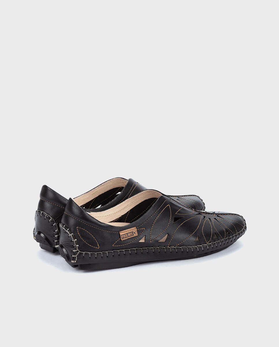 Mocasines de mujer de piel con plantilla extraíble - Pikolinos - Negro Negro-2