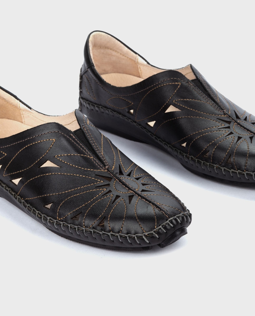 Mocasines de mujer de piel con plantilla extraíble - Pikolinos - Negro Negro-4