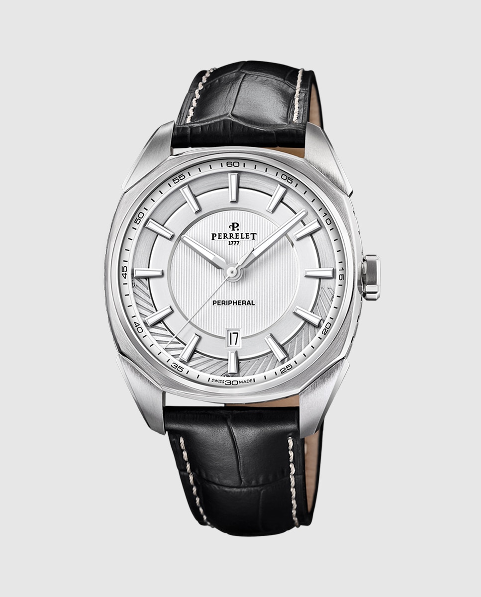Reloj de hombre automático A1100/1 Lab Peripheral de piel color negro