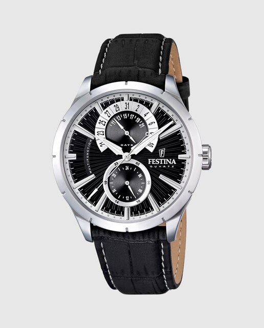 Imagen 0 de Reloj de hombre F16573/3 Retro de piel negro