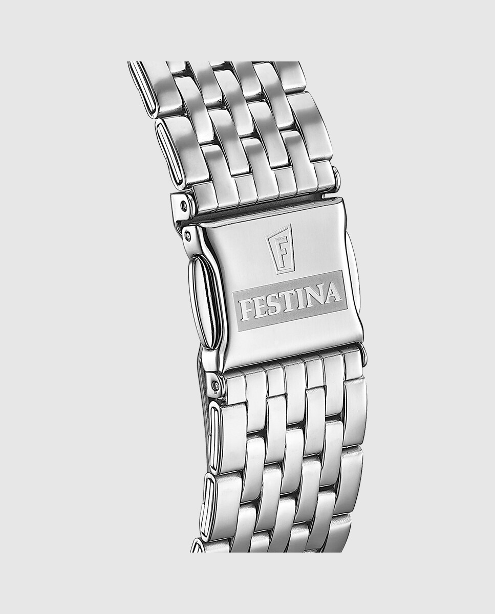 Reloj de hombre F16744/4 Acero Clasico de acero plateado · Festina