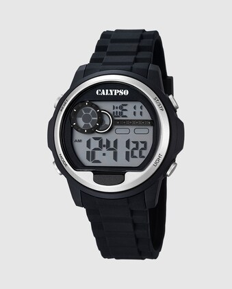 Calypso Orologio Digitale Uomo K5667/1, Cassa Multicolore In Gomma E Cinturino Nero, Impermeabile 10 ATM - 2