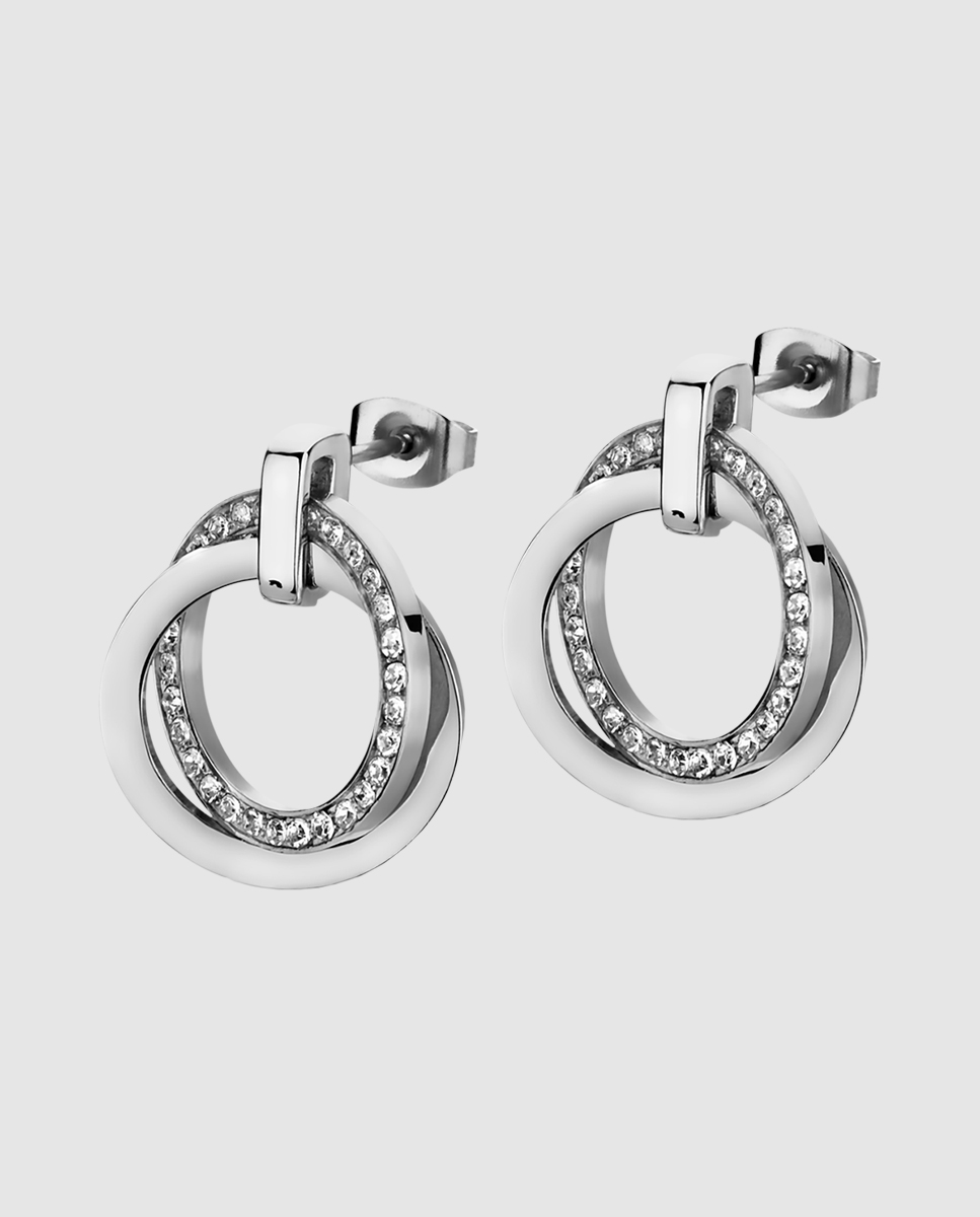 Collana Donna Argento Lotus Style Privilege – Ciondolo Doppio Anello Con Zirconi, Regalo Di Natale O San Valentino
