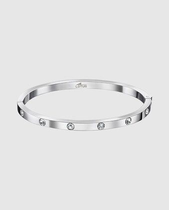 Lotus Style Bracelet Jonc Femme Acier Bicolore Trèfle Et Strass Ls2014 27 8430622770234