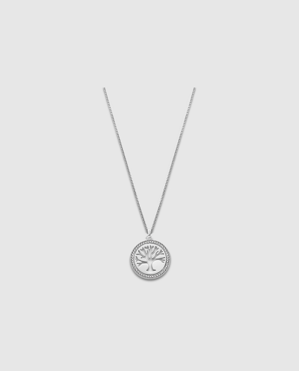 Collar Lotus Style LS1869-1/1 Tree Of Life de acero inoxidable acabado brillo Plata-1