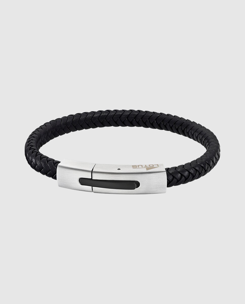Pulsera de hombre Lotus Style LS2055-2/1 Urban Man de cuero acabado mate Negro-1