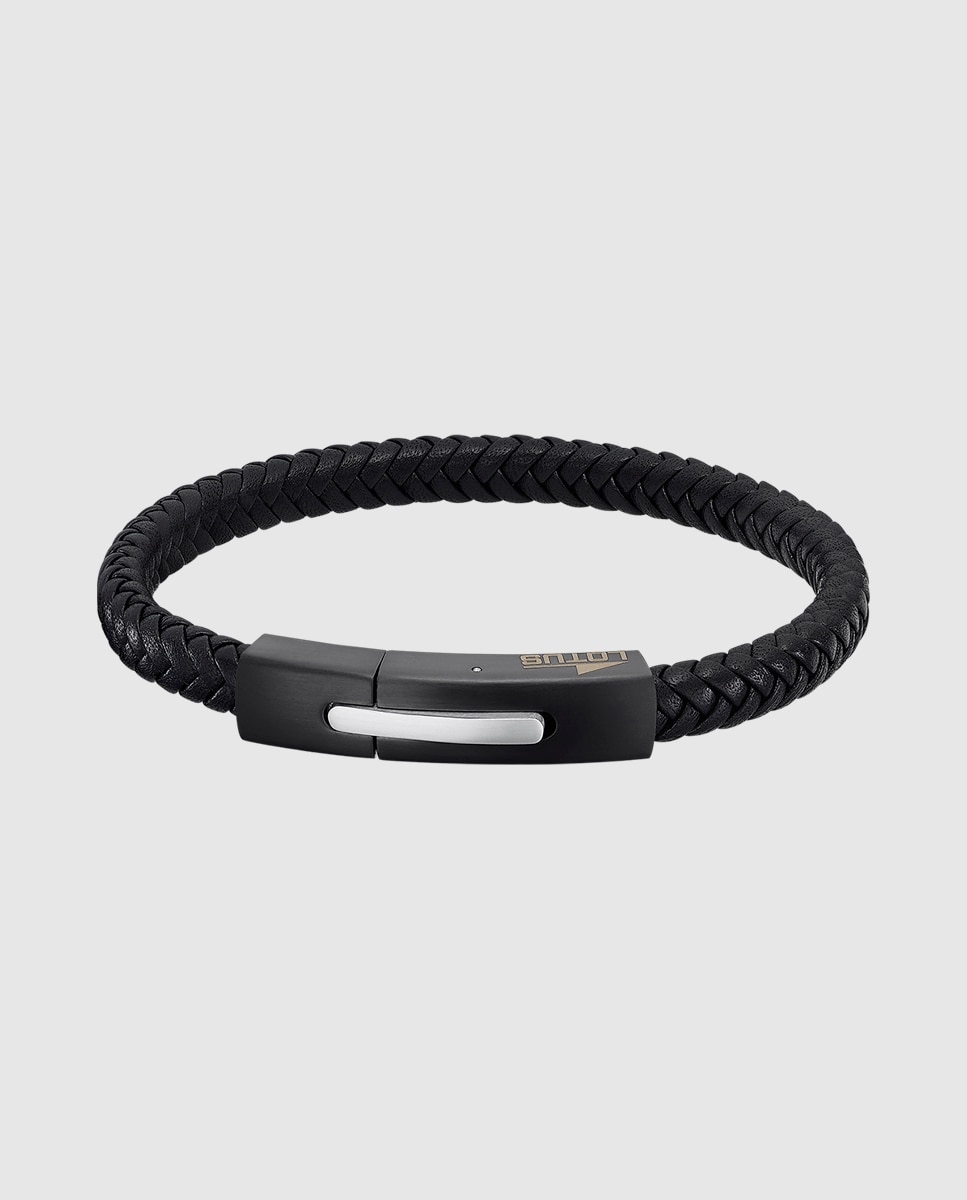 Pulsera de hombre Lotus Style LS2055-2/2 Urban Man de cuero acabado mate Negro-1
