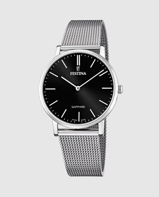 Imagen 0 de Reloj de hombre F20014/3 Swiss Made de acero plateado