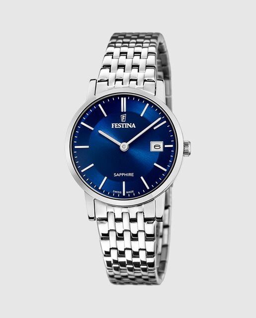 Imagen 0 de Reloj de mujer F20019/2 Swiss Made de acero plateado