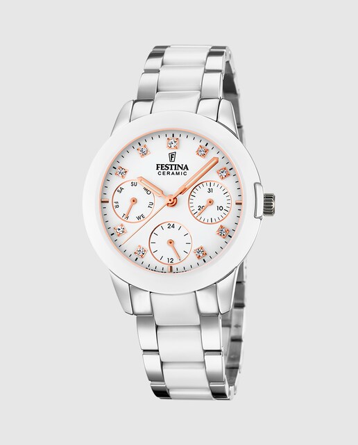 Imagen 0 de Reloj de mujer F20497/1 Ceramic de acero blanco