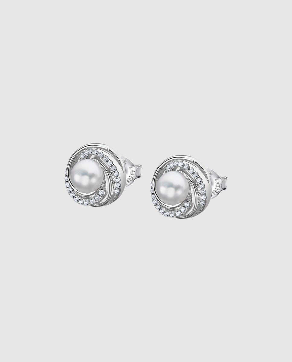 Pendientes Lotus Silver LP3095-4/1 Pearls de plata acabado brillo con circonita Blanco-1