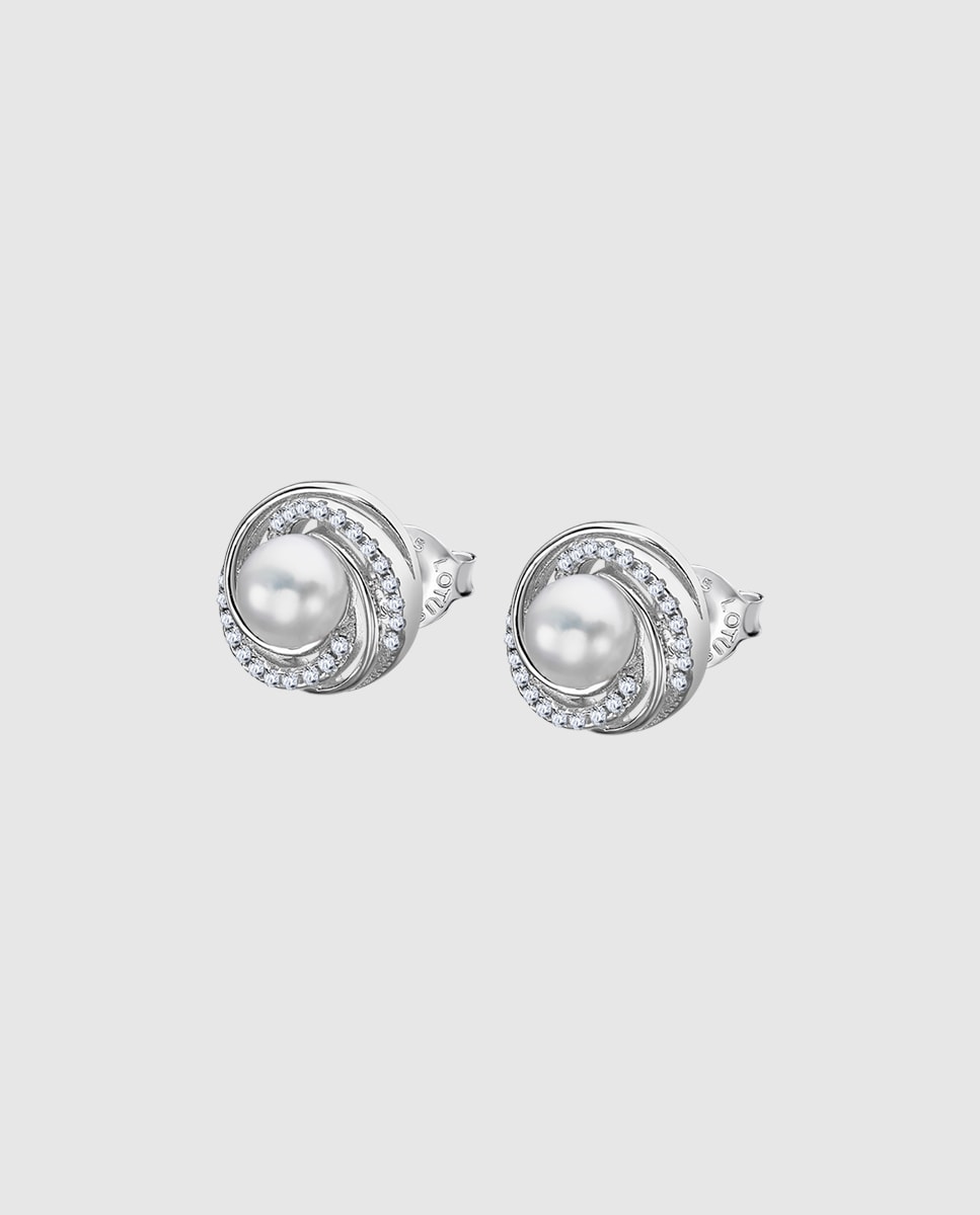 Pendientes Lotus Silver LP3095-4/1 Pearls de plata acabado brillo con circonita Blanco-1